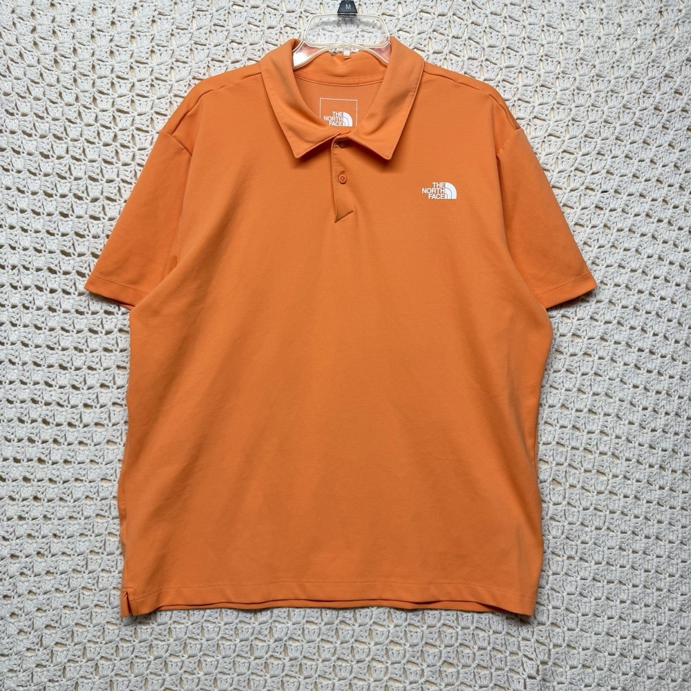 The North Face Polo Shirt Mens XL Orange Performance Golf Casual Short Sleeve